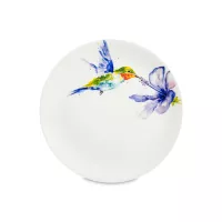 Тарелка закусочная «Колибри», 20 см, костяной фарфор, декор, ROY KIRKHAM, Великобритания, 