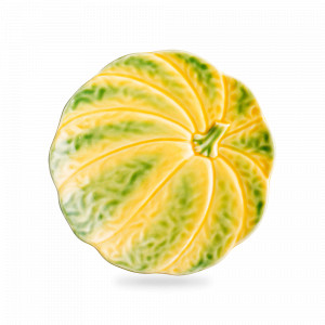 Тарелка закусочная «Тыква», 22 см, керамика, желтый, зеленый, серия Тыква, Bordallo Pinheiro, Португалия, BORDALLO PINHEIRO (Португалия)