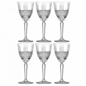 Набор из 6-ти бокалов для вина, 230 мл, хрустальное стекло, серия Brillante, RCR, Италия, Фужеры для вина