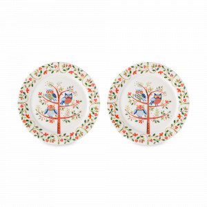 Набор из 2-х десертных тарелок Owl, 18 см, фарфор, белый, декор, серия Birds of Paradise, LIBERTY JONES, Россия, LIBERTY JONES (Россия)