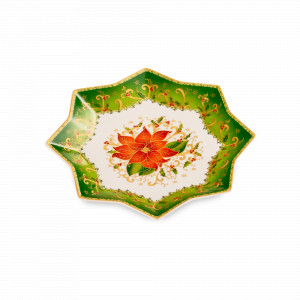 Блюдо фигурное «Palais Royal Рождественская звезда», 20 см, фарфор, декор, LAMART, Италия, Блюда из фарфора