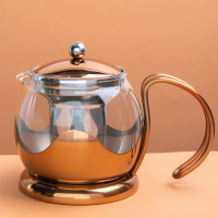 Чайник заварочный с фильтром, 1.2 л, нержавеющая сталь, стекло, медный, серия La Cafetiere, KITCHEN CRAFT, Великобритания_00813080057153154451.jpg