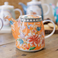 Чайник заварочный, 1 л, фарфор, оранжевый, декор, серия London Pottery, KITCHEN CRAFT, Великобритания_00818450050971258351.jpg
