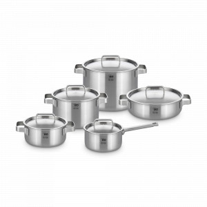 Набор посуды 10 предметов: 3 кастрюли, 1 сотейник, 1 ковшик, 5 крышек, серия Limited Edition, ELO, Германия, Скидка -20 % на посуду ELO