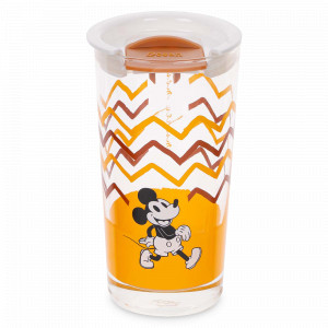 Стакан с крышкой Boho, 465 мл, стекло, пластик, прозрачный, коричневый, серия Disney, LUCARIS, Таиланд, Стаканы для кофе