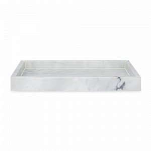 Поднос прямоугольный, 28 х 20 см, белый мрамор, серия Marm, BERGENSON BJORN, Великобритания, Подносы
