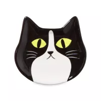 Поднос декоративный, 10 х 10 см, керамика, черный, белый, серия Cat, DOIY, Испания, 