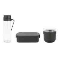 Набор из 2-х ланч-боксов и бутылки, пластик, антрацит, серия Make &amp; Take, BRABANTIA, Бельгия, 