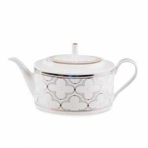 Чайник заварочный, 1,25 л, костяной фарфор, белый, серия Трефолио, платиновый кант, NORITAKE, Япония, NORITAKE (Япония)