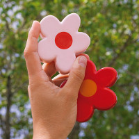Набор из солонки и перечницы, 8.5 х 7 см, керамика, красный, розовый, серия Daisy, DOIY, Испания_00822830066233871942.jpg