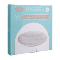 Набор обеденных тарелок, 2 предмета, 26 см, фарфор, цвет: мрамор, серия Marble, LIBERTY JONES, Россия_00810540062110339565.jpg