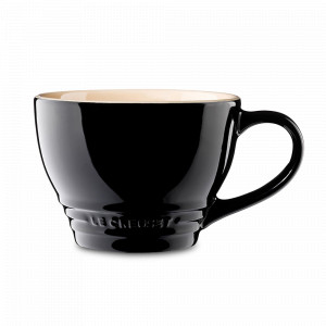 Кружка для капучино, 400 мл, керамика, черный, серия Black Onyx, LE CREUSET, Франция, Керамическая посуда Le Creuset 