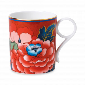 Кружка Пионы, 240 мл, костяной фарфор, красный, серия Paeonia Blush, WEDGWOOD, Великобритания, Дорогие кружки