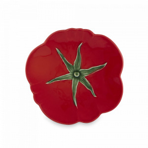 Тарелка десертная «Томат», 15 см, керамика, красный, зеленый, серия Томат, Bordallo Pinheiro, Португалия, BORDALLO PINHEIRO (Португалия)