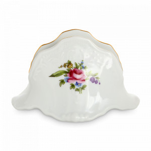 Подставка для салфеток, 14 см, фарфор, белый, декор, серия Полевой цветок, BERNADOTTE, Чехия, Подставки для салфеток