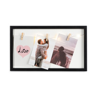 Рамка для 3-х фотографий с подсветкой, 22 х 38 см, МДФ, дерево, белый, черный, серия Everyday, BERGENSON BJORN, Великобритания