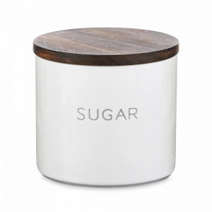 Банка для хранения, 400 мл, керамика, акация, белый, SMART SOLUTIONS, Россия, Банки для хранения чая