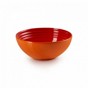 Салатник порционный, 650 мл, 16 см, каменная керамика, оранжевый, серия Flame, LE CREUSET, Франция, Тарелки Le Creuset