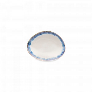 Тарелка пирожковая овальная Ria Blue, 15.5 х 12 см, керамика, кремовый, синий, серия Brisa, COSTA NOVA, Португалия, Тарелки хлебные