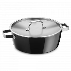 Сотейник с крышкой, 28 см, 5.9 л, сталь, черный, серия Fusiontec Mineral, WMF, Германия, WMF (Германия)