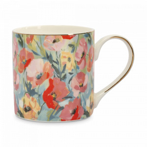 Кружка Акварельные цветы, 380 мл, фарфор, декор с золотистым кантом, серия Floristics, ANNA LAFARG, Китай, Кружки