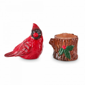 Набор из солонки и перечницы Кардинал, 8.5 х 5 х 7.7 см, керамика, декор, серия Новогоднее чудо, DECOR DE TABLE, Россия, Солонки и перечницы