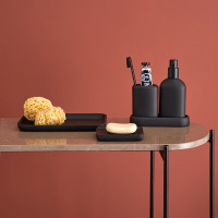 Подставка для принадлежностей Slim, 18 х 7 см, полирезин, черный, серия Bath, BERGENSON BJORN, Великобритания_00819730057765452324.jpg