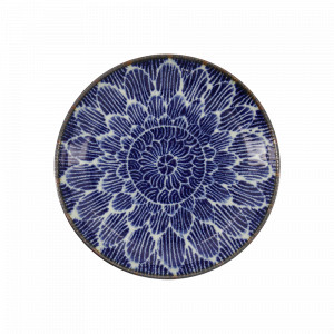Тарелка обеденная, 25 см, фарфор, белый, синий, серия Ohuke Dahlia, TOKYO DESIGN, Нидерланды, Тарелки синие
