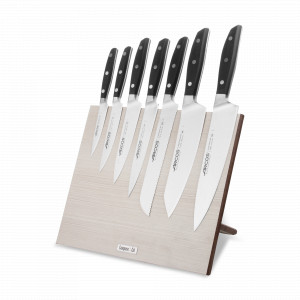 Набор кухонных ножей, 7 штук, на магнитной композитной подставке ComposeEat (светлое дерево), серия Manhattan, ARCOS, Испания, Набор ножей накири