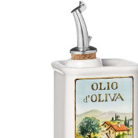 Бутылка для масла Lavender, 250 мл, керамика, белый, декор, серия Oliere in Fiore, NUOVA CER, Италия_00819860070398599139.jpg