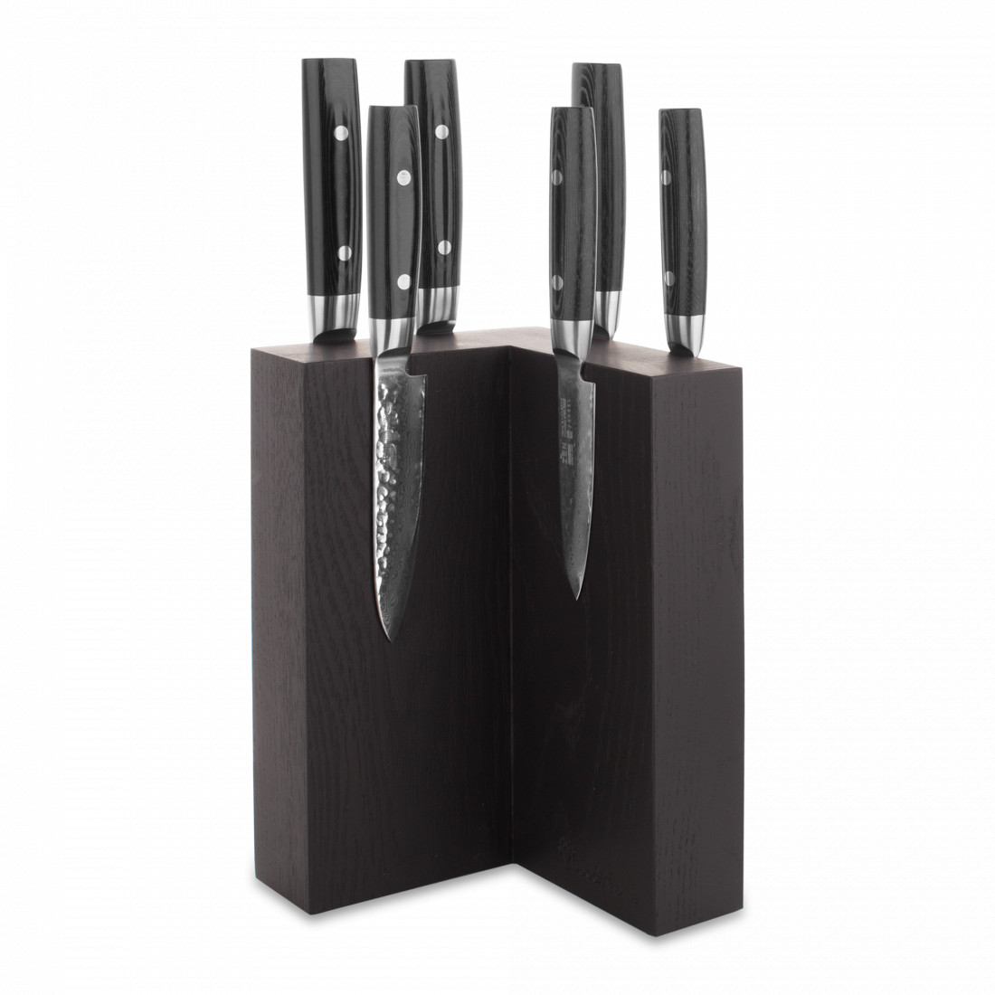 Набор из 6-и кухонных ножей на подставке из дуба, серия Zen, YAXELL, Япония