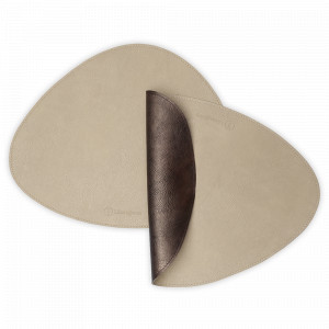 Набор из 2-х двухсторонних сервировочных салфеток, 33 х 41 см, экокожа ПВХ, шоколадный/бежевый, серия Drops, LIBERTY JONES, Китай, Салфетки подстановочные