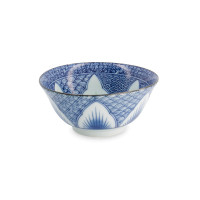 Салатник порционный Lily Flower Oriental HB, 14.8 см, 550 мл, фарфор, белый, синий, серия Mixed Bowls, TOKYO DESIGN, Нидерланды