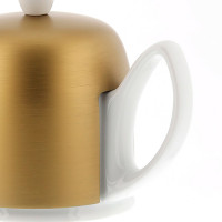 Чайник заварочный с колпаком, 700 мл, фарфор, алюминий, белый, бронзовый, серия Salam, GUY DEGRENNE, Франция_00802430053831361330.jpg