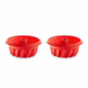 Набор из 2-х форм для выпечки кекса «Саварен», 15 х 7 см, силикон, красный, LEKUE, Испания, LEKUE (Испания)