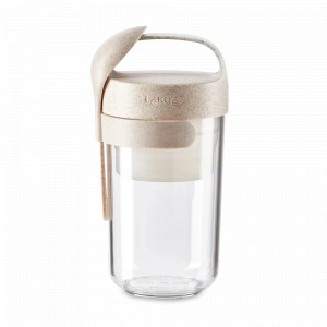 Контейнер для супов с ложкой, 600 мл, древесное волокно и полипропилен, бежевый, серия TO GO, LEKUE, Испания, Посуда для пикника