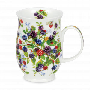 Кружка «Лесная ежевика», 310 мл, костяной фарфор, декор, серия Suffolk, DUNOON, Великобритания, Кружки фарфоровые 300 мл.