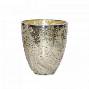 Подсвечник для интерьерной свечи SOLID SILVER STONE, 23 см, стекло, серебристый, ROOMERS FURNITURE, Нидерланды, Подсвечники и канделябры