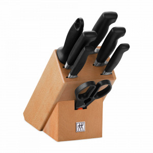 Набор из 5-ти ножей, мусата и ножниц в подставке, серия TWIN Four Star, ZWILLING J.A. HENCKELS, Германия, Набор ножей накири