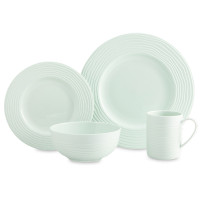 Сервиз чайно-столовый на 1 персону, 4 предмета, фарфор, мятный, серия Волна, DECOR DE TABLE, Россия
