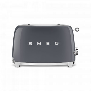 Тостер на 2 хлебца, нержавеющая сталь, пластик, 19,8 x 3,1 x 19,5 см, серый, SMEG, Италия, SMEG (Италия)