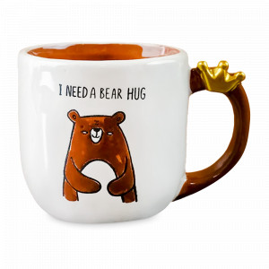 Кружка Медвежонок, 475 мл, керамика, белый, розовый, серия Animals, REPAST, Чехия, Кружки REPAST