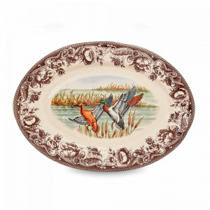 Блюдо овальное, 25.4 см, фарфор, белый, декор, серия Haydon Grove, GRACE BY TUDOR, Великобритания, Блюда из фарфора