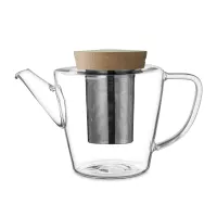 Чайник заварочный с ситечком, 1 л, боросиликатное стекло, нержавеющая сталь, бамбук, серия Infusion, VIVA Scandinavia, Дания, 
