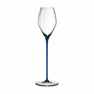 Бокал для игристого вина Champange, 375 мл, хрусталь, темно-синяя ножка, серия High Perfomance, RIEDEL, Австрия, Хрустальные бокалы для шампанского