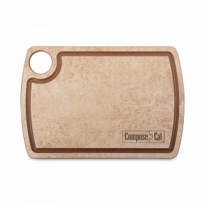 Доска разделочная композитная с желобом, 22х15см. порфир кремовый, серия Fashion, ComposeEat, Россия, Разделочные доски