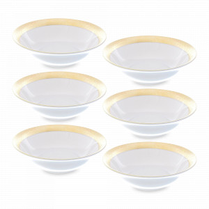 Набор из 6-ти порционных салатников Cream Gold, 14 см, фарфор, белый, золотой, серия Constanza 3064, FALKENPORZELLAN, Германия, Скидка до -30% на фарфор FALKENPORZELLAN