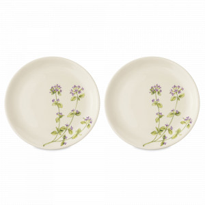 Набор из 2-х обеденных тарелок, 27 см, керамика, белый, декор, серия Rosemary, NUOVA CER, Италия, Тарелки круглые