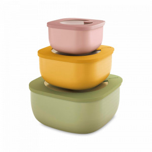 Набор контейнеров для хранения продуктов, 3 предмета, полипропилен, термопластичная резина, мультиколор, серия Store&amp;More, GUZZINI, Италия, GUZZINI (Италия)