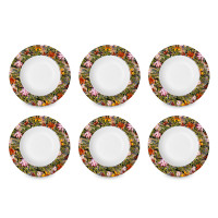 Набор из 6-ти тарелок суповых, 23 см, фарфор, белый, декор, серия Майя, MIX&MATCH HOME, Китай